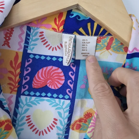 Cynthia Rowley Small Shorts Sleepwear Loungewear Pajama's Set Cropped PJ's  #98 - Picture 8 of 10